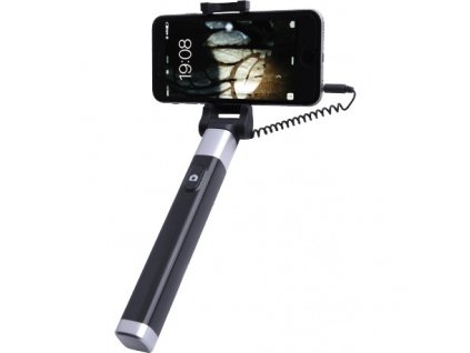 WG Monopod z kablem 3,5 jack kompatybilny z Android i iOS/black (H AF11)