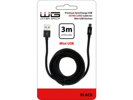 Datový kabel Mini USB (3m) (Černý)