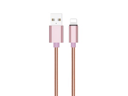 Kabel do transmisji danych USB-A x Lightning 1m 2.1A - różowy
