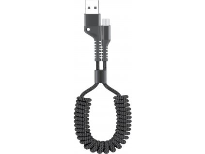 Datový kabel kroucený Micro USB (1m) (Černý)