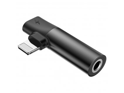 Mini adapter Lightning x LIghtning i Jack 3.5mm - czarny