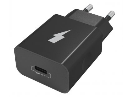 Ładowarka sieciowa 1xUSB-C-PD 20W 5V-9V-12V (Bez kabla) (Czarna)