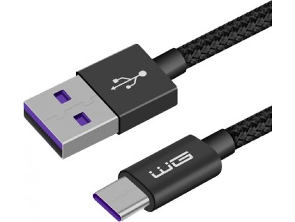 Datový kabel SUPER CHARGE Type-C (5A) (1m) (Černý)