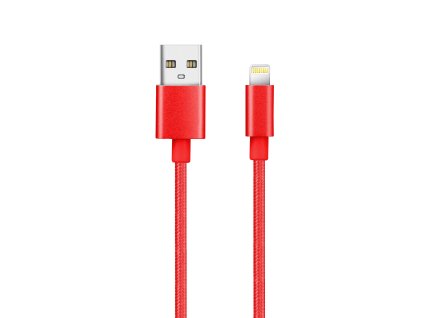 Datový kabel USB-A x Lightning MFI 1m 2.1A - červený