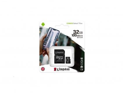 Paměťová karta 32GB microSDHC Kingston Canvas Select A1 CL10 100MB/s +