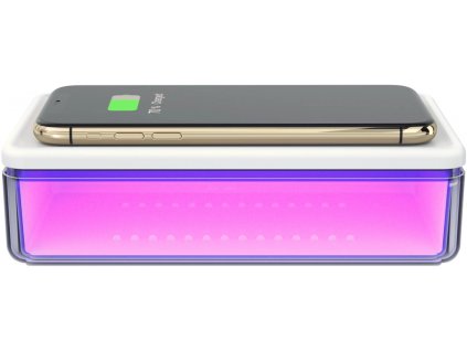 Sterylizator UV WG do telefonów komórkowych, 1-5 min. z ładowaniem QI 15 W (Biały)