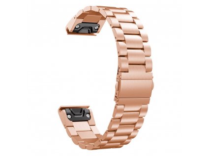 Nahradní řemínek kovový Garmin fenix 5 (Růžový)