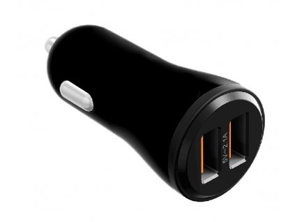 Autonabíječka 2xUSB - 5V 2.1A (Černá)
