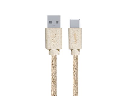 Kabel do transmisji danych ECO USB-A x USB-C 2m 60W - beżowy