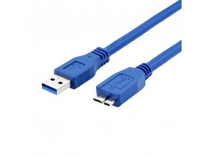 Datový kabel propojovací USB-A (USB 3.0 male) + USB Micro-B (male) - 1,5m (Modrý)