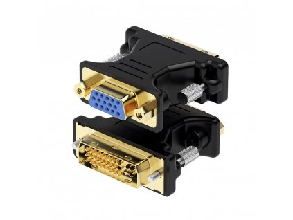 Redukce DVI-I Dual Link (male) to VGA (female D-Sub DE-15) (Czarna)