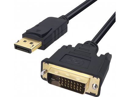 Video kabel propojovací - DisplayPort (male) to DVI-I Dual Link (male) - 1,8m (Černý)