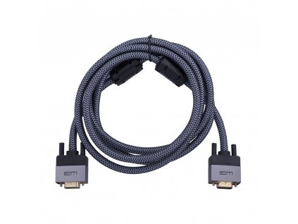 Kabel VGA (male) na VGA (male)/2M/obudowa aluminiowa/HD/rozmiar B