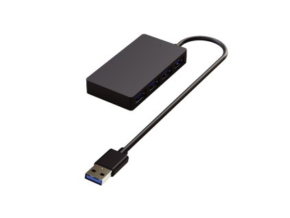 HUB 4x USB 3.0 z kablem typu USB-A (Czarny)