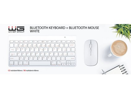 Bluetooth klawiatura i myszka (zestaw biały)