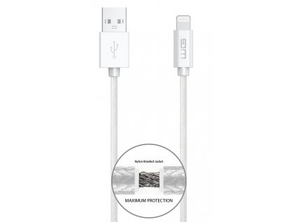 Datový kabel USB-A x Lightning MFi 2m 2.4A - bílý