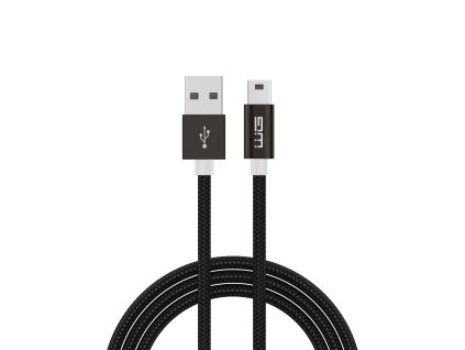 Datový kabel USB-A x USB Mini-B (5 pins) 1m 2A - černý