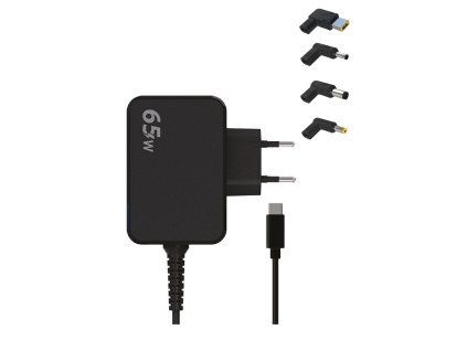 Universal Laptop and Phone Charger 65W - black