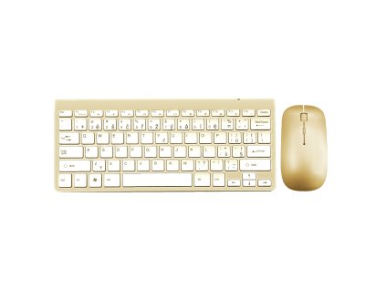 Bluetooth klávesnice s myší - zlatá