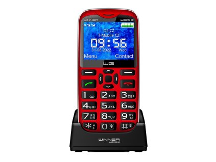 Telefon pro seniory WG20 C - červený
