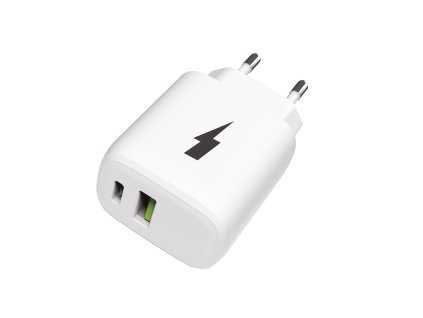Síťová nabíječka 2x USB 30W - bílá