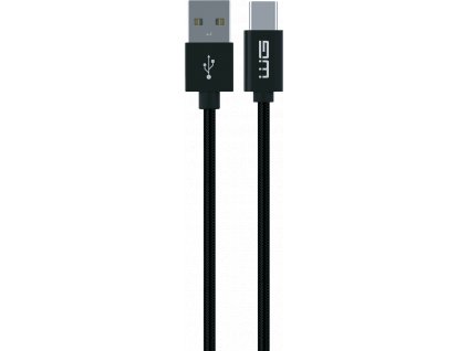 Datový kabel Type C-USB s prodlouženým konektorem 1M/3A (Černý)