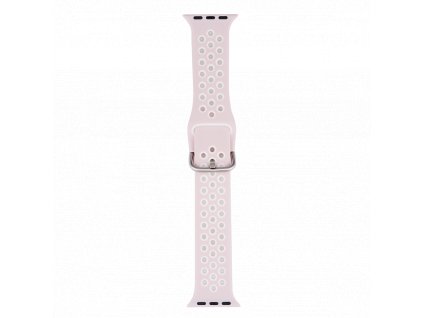 Náhradní silikonový řemínek pro Apple iWatch 38/40/41/42 mm - růžovo-bílý
