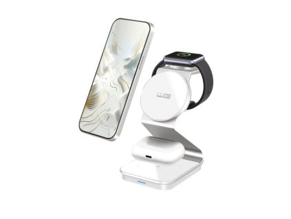 Bezdrátová nabíječka WG37 3in1 FAST MAGNET 21W - bílá