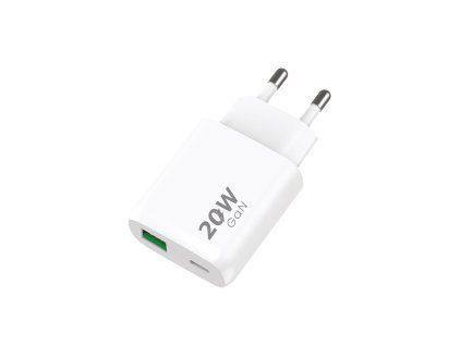 Wall Charger GaN 2x USB 20W - white