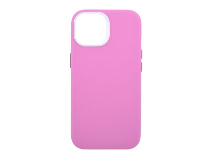 Pouzdro Leather Frame s podporou MagSafe iPhone 13/14 - tmavě růžové