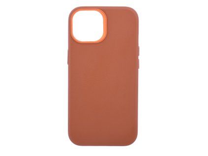 Leather Frame Case with MagSafe Support for iPhone 15 - Brown