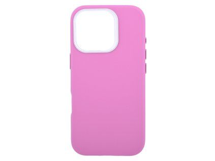 Leather Frame Case with MagSafe Support for iPhone 16 Pro - Dark Pink