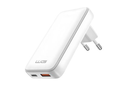 Síťová nabíječka GaN 2x USB 30W - bílá