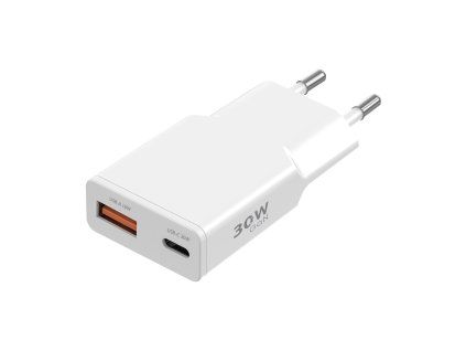 Wall Charger GaN 2x USB 30W - white