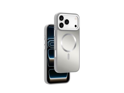Pouzdro Shining Elegance s podporou MagSafe iPhone 17 Pro Max - stříbrné