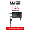Síťová nabíječka 1.2A s kabelem MICRO USB - černá