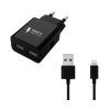 Wall Charger 2x USB 2.4A + Lightning Cable - black