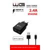 Wall Charger 2x USB 2.4A + Lightning Cable - black