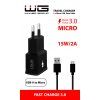 FAST 1x USB 18W Wall Charger + Micro USB Cable - black