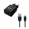 DUAL USB Charger 2,4A + MICRO-USB Cable (Czarna)