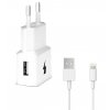 Ładowarka sieciowa Fast Charging USB QC 3.0 + kabel lightning (iP5/6/7/8) white