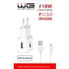 Wall Charger 1x USB 18W + Lightning Cable - white
