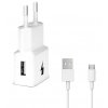 Síťová nabíječka FAST 1x USB 15W + kabel MICRO USB - bílá