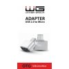 Adapter USB-A x Micro USB - srebrny