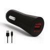 Car Charger 1x USB 18W + Type-C Cable - black