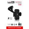 Bezdrátová nabíječka do auta a držák WG 31 15W + kabel Type-C - černá