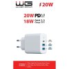 Ładowarka sieciowa 3x USB 20W - biała