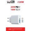 Wall Charger 3x USB 20W - white