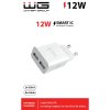 Ładowarka sieciowa Smart IC 2x USB-A 12W - biała