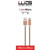 Datový kabel USB-A x Micro USB 1m - růžový